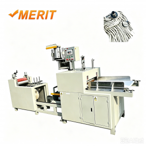 Cotton mop making machine – fully automatic industrial production line with spool rack and control panel